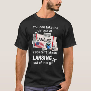 Camiseta Rapariga de Lansing Embaraçando Bilhete de Voo
