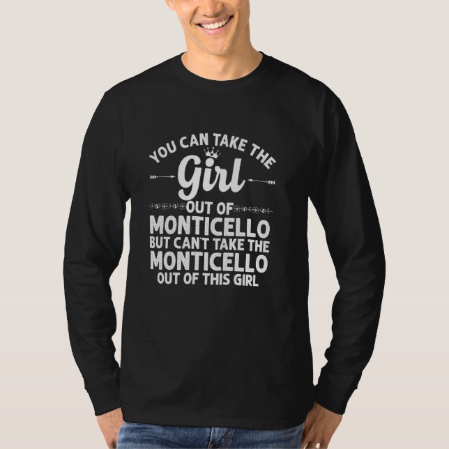 Camiseta Rapariga De Monticello Em Indiana Engraçada Raiz D (Frente)