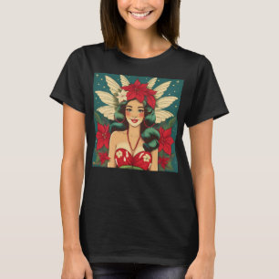 Camiseta Rapariga de Natal Tropical de Retro