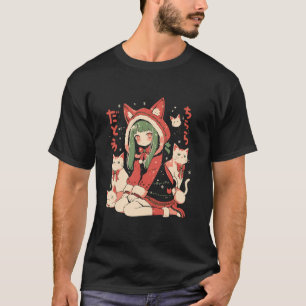 Camiseta Rapariga de Natal Waifu Kawaii Japão Holida