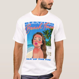 Camiseta Rapariga de Poster de Resting Beach Face