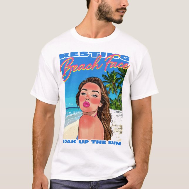 Camiseta Rapariga de Poster de Resting Beach Face (Frente)