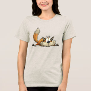 Camiseta Rapariga de Raposa Cartoon Relaxada