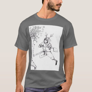 Camiseta Rapariga de Wooden Antler Atacando a Árvore do Din
