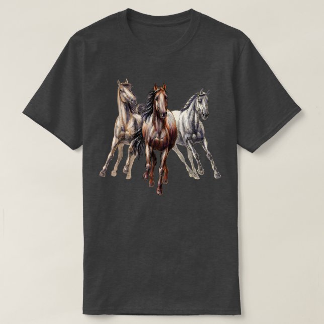 Camiseta Rapariga do cavalo Menina equestre Fazenda do rode (Frente do Design)