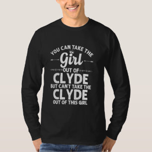 Camiseta Rapariga Do Clyde Tx Texas Engraçado Raízes Nos Eu