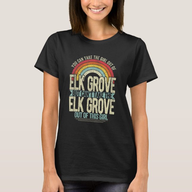 Camiseta Rapariga Do Elk Grove California Home Elk (Frente)
