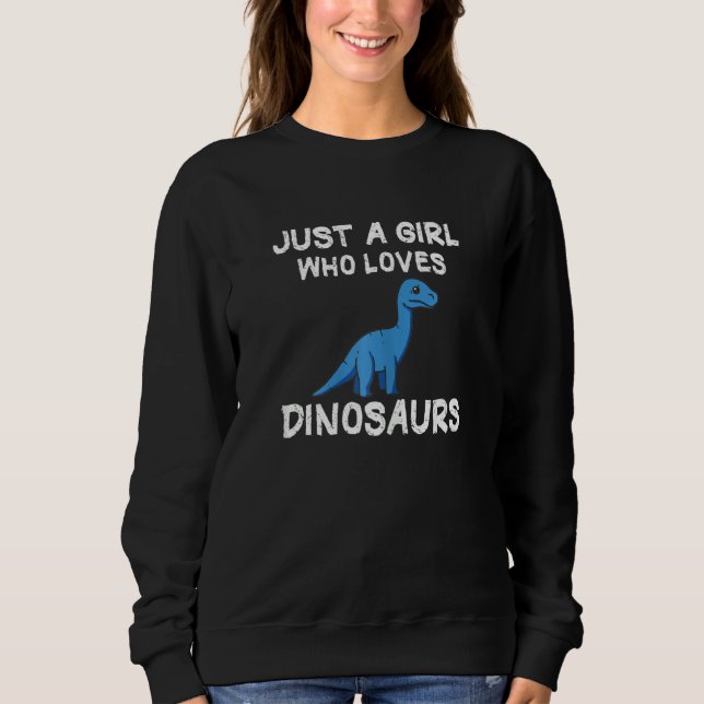 Camiseta Rapariga dos Dinossauros Azuis (Frente)