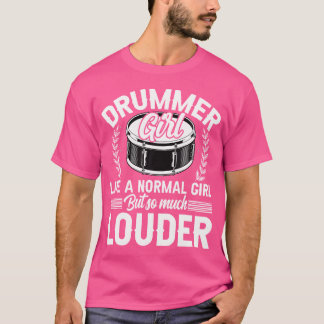 Camiseta Rapariga Drummer Como Uma Rapariga Normal - Tambor
