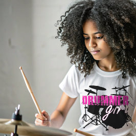 Camiseta Rapariga-Drummer - Roxo e Preto - Brilhante