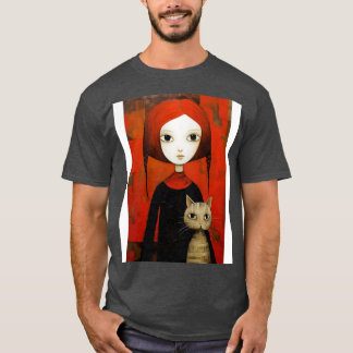 Camiseta Rapariga e Gato 7