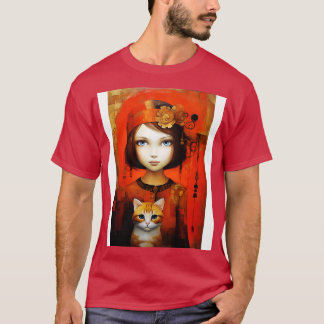 Camiseta Rapariga e Gato 8
