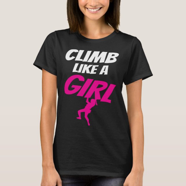 Camiseta Rapariga escalando montanheira (Frente)