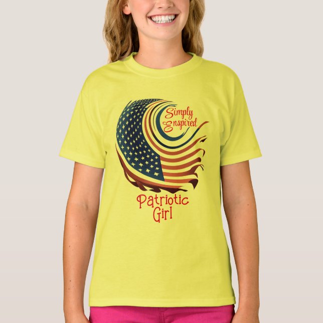 Camiseta Rapariga/Filha Patriótica Ampla (Frente)