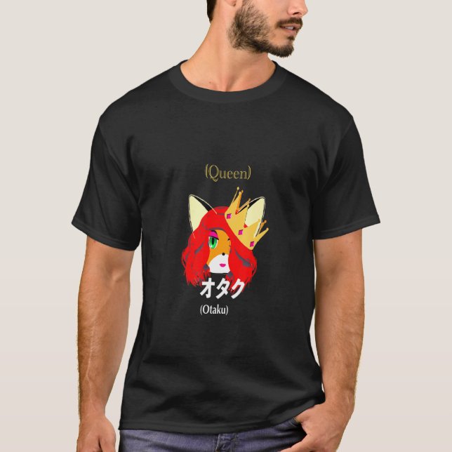 Camiseta Rapariga Fofa Raposa Rainha Otaku (Frente)