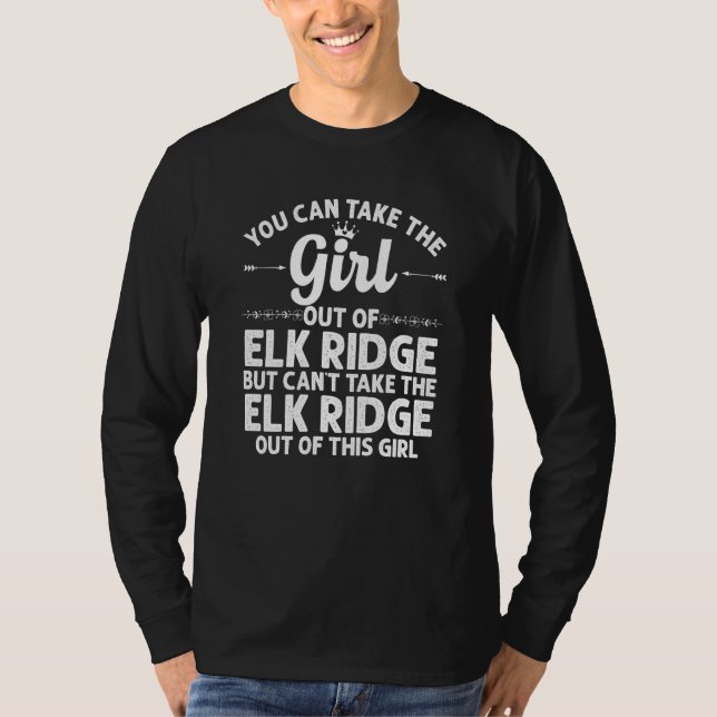 Camiseta Rapariga Fora De Elk Ridge Ut Utah Engraçado Casa  (Frente)