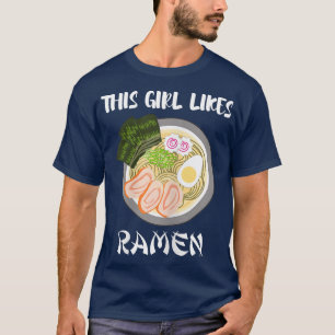 Camiseta Rapariga gosta de cultura cuisina japonesa marinhe