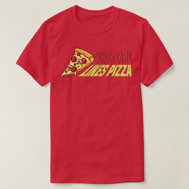 Camiseta Rapariga Gosta De Pizza Hobby Chef930 (Frente do Design)