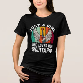 Camiseta Rapariga Guitarrista Jogador do Violão Dotado T-SH