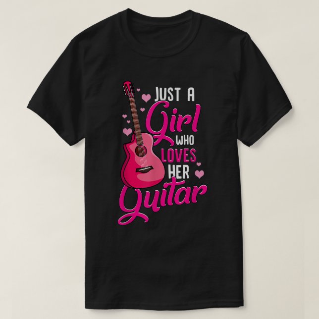 Camiseta Rapariga Guitarrista Menina Guitarrista Pino de Mú (Frente do Design)