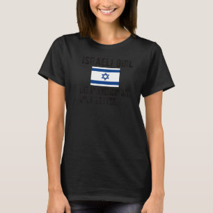 Camiseta Rapariga israelense orgulhosa Bandeira israelense