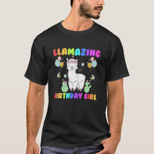 Camiseta Rapariga Llama Birthday - Festa Alpaca Balão