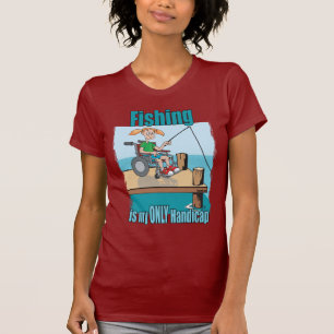 Camiseta Rapariga na pesca de cadeira de rodas
