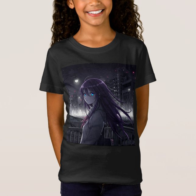 Camiseta Rapariga na ponte, manga pela Natasha Us (Frente)