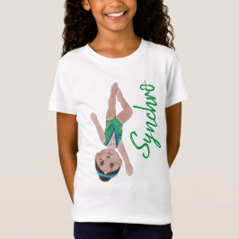 Camiseta Rapariga Nadadora Verde Sincronizada