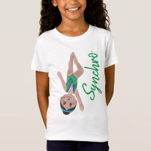 Camiseta Rapariga Nadadora Verde Sincronizada