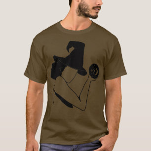 Camiseta Rapariga Negra e Branca num Chapéu de Bruxa Segura