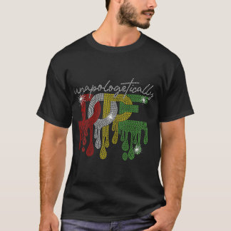 Camiseta Rapariga Negra Rinoestone sem desculpas