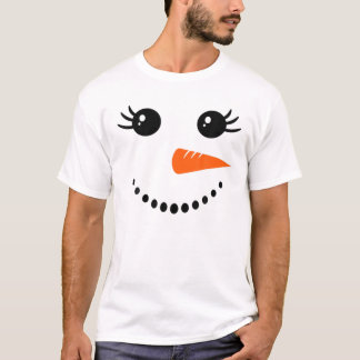 Camiseta Rapariga Neve Rosto Para Meninas De Natal Inverno