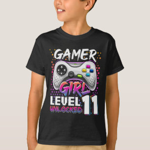 Camiseta Rapariga Nível 11 11 do jogo de vídeo desbloqueado