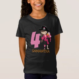 Camiseta Rapariga Papagaio 4ª festa pirata de aniversário T