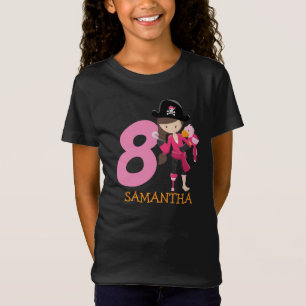 Camiseta Rapariga Papagaio 8ª Festa de aniversário pirata T