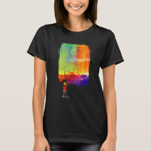 Camiseta Rapariga Pintou Uma Foto Safari Na Parede Com Elef