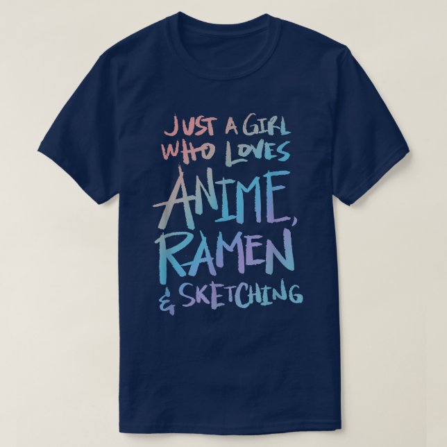 Camiseta Rapariga que ama anime, amém e esboço (Frente do Design)