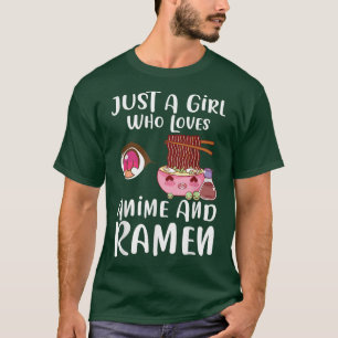 Camiseta Rapariga que ama anime e ramen