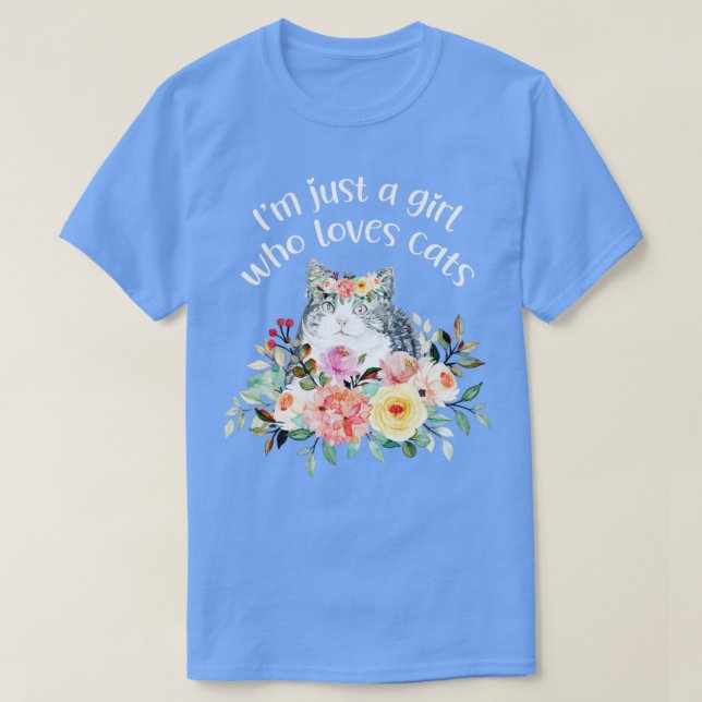 Camiseta Rapariga que ama gatos (Frente do Design)