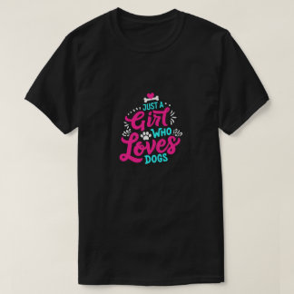 Camiseta Rapariga Que Ama O Gráfico De Cães