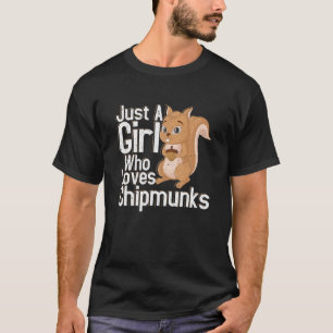 Camiseta Rapariga Que Ama Os Chipunks Amante de os animais