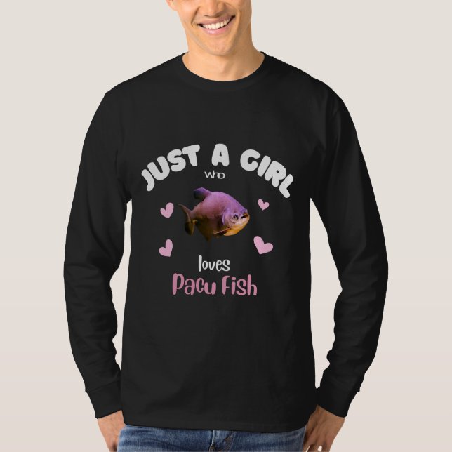 Camiseta Rapariga Que Ama Peixe Pacu (Frente)