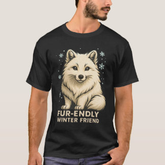 Camiseta Rapariga Raposa Ártica Fofa – “Amiga Invernal Pelu
