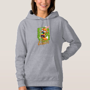 Camiseta Rapariga Raposa Orelhas de Coelho Feliz Páscoa Rap