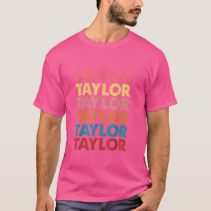Camiseta Rapariga Retro Taylor Nome Personalizado Aniversár