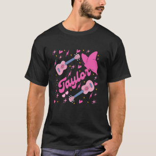 Camiseta Rapariga Retro TAYLOR Nome Personalizado Groovy B