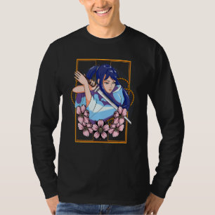 Camiseta Rapariga Samurai Katana Guerreira Japonesa Combate
