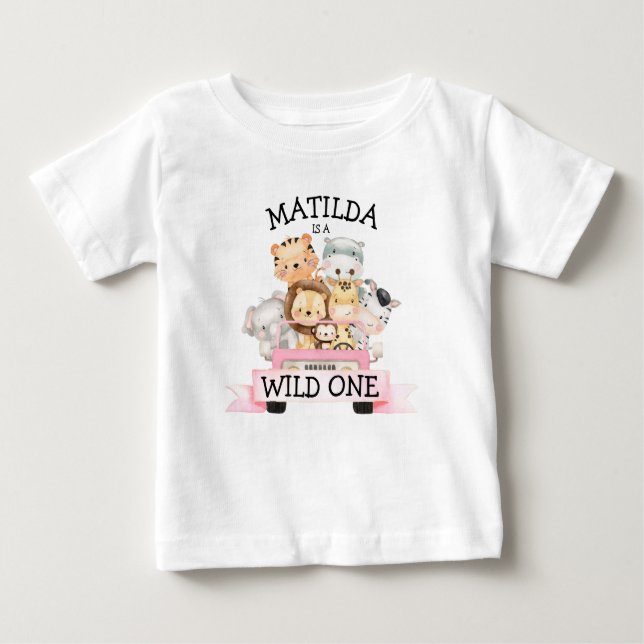 Camiseta Rapariga Selva Um primeiro aniversario Safari Selv (Frente)