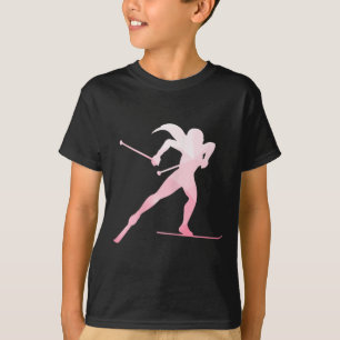 Camiseta Rapariga Silhouette Cross Country Skiing Winter Sp